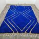 Moroccan blue decorated rug 250cm x 150cm