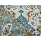 Contemporary Handmade Wool Area Rug, Ivory and Blue Floral Design Carpet for Living Room