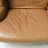 Portovenere sofa in original leather by Vico Magistretti for Cassina
