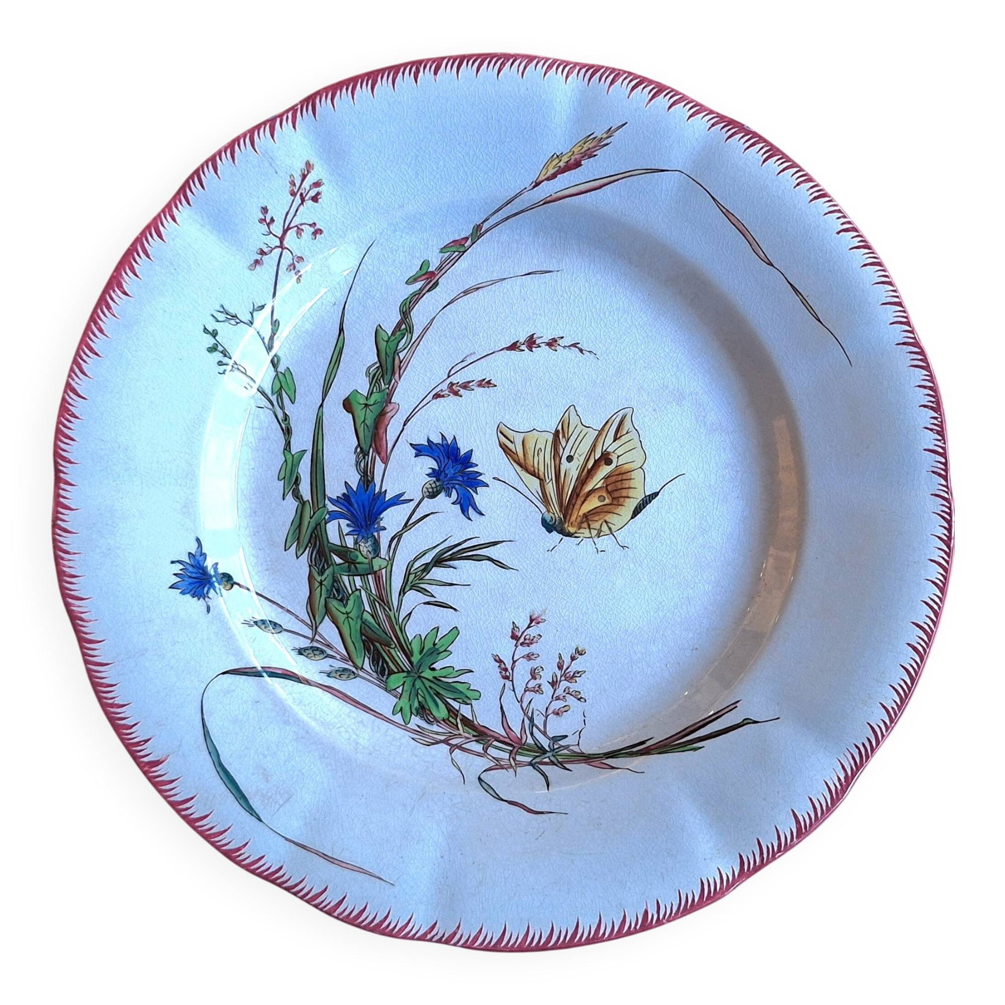 Plate Sarreguemines Butterfly decoration