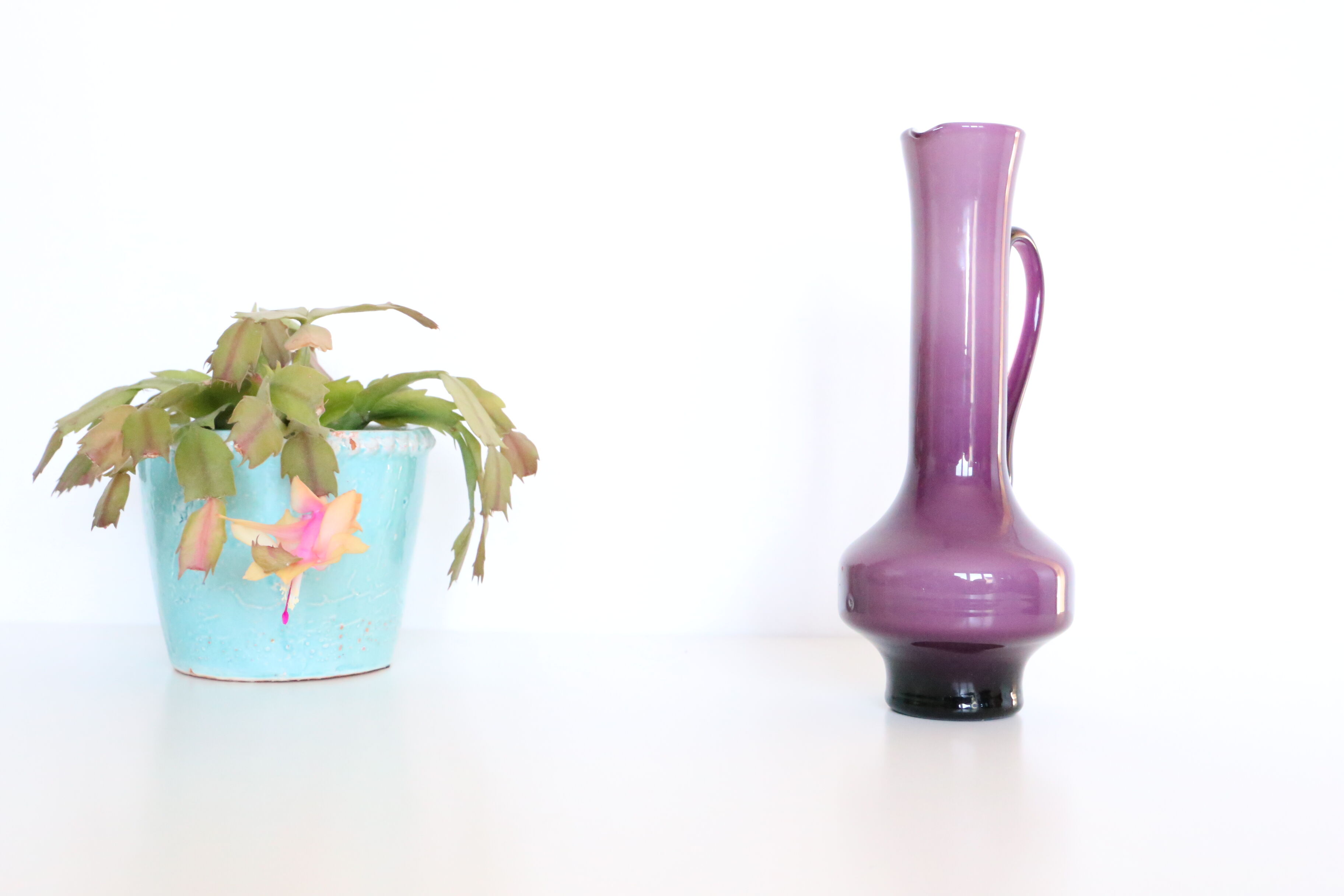 Purple opaline vase