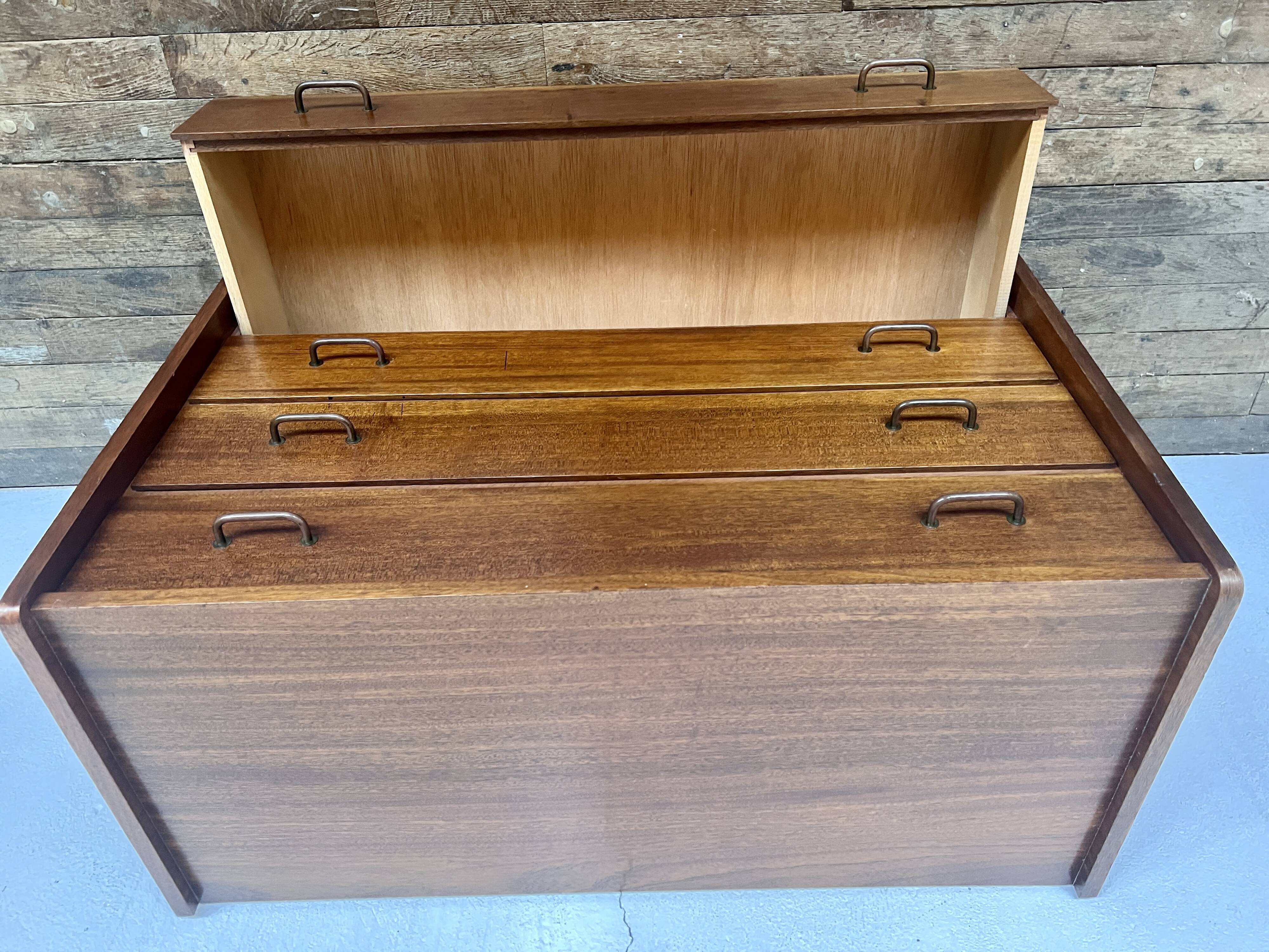 Vintage chest of drawers compass feet 1960 teak