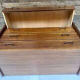 Vintage chest of drawers compass feet 1960 teak
