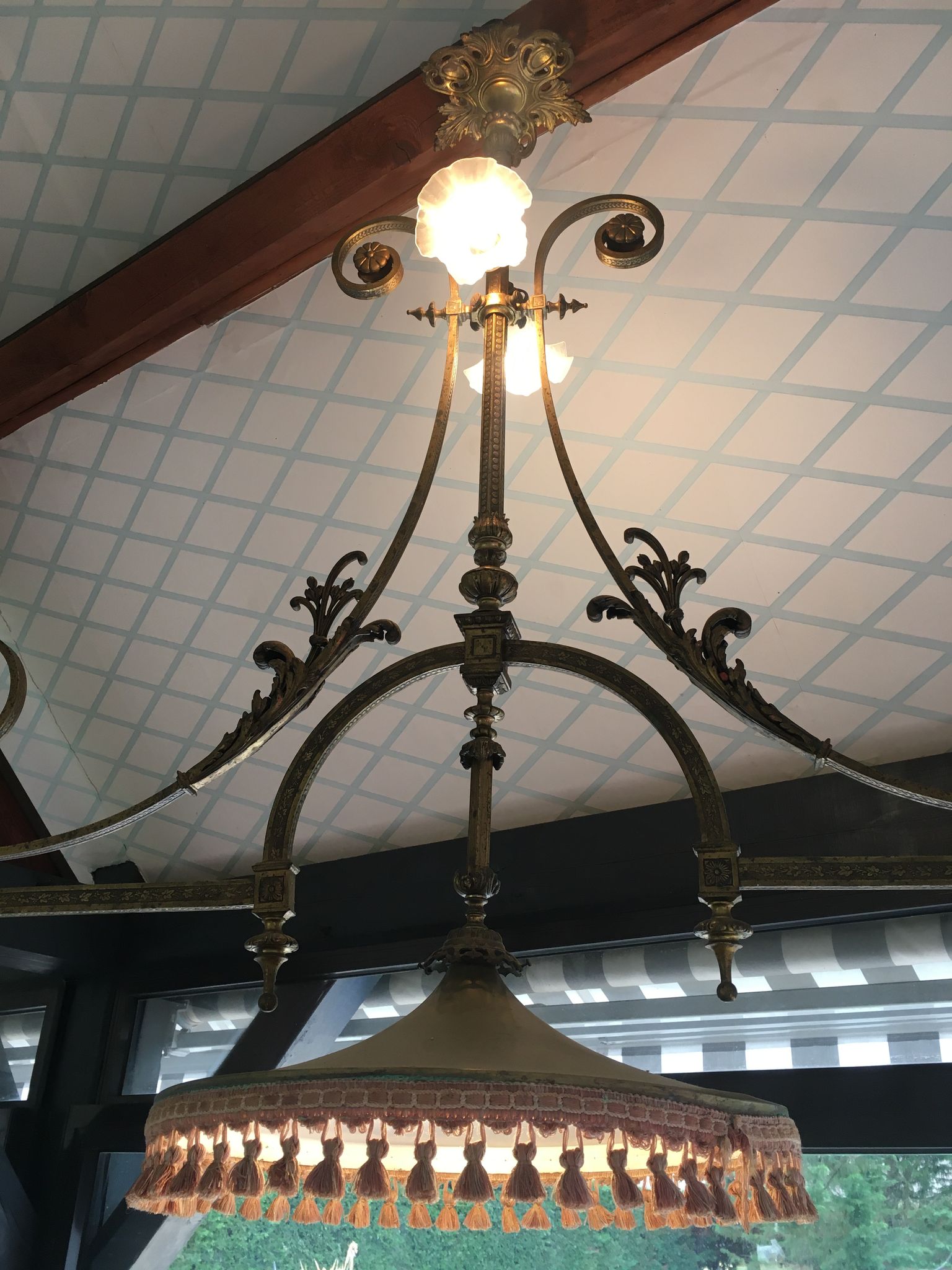 Bronze billiard chandelier