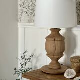 Turned oak lamp