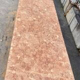 Large rectangle stone dining table in red/pink Portuguese Travertine