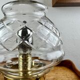 Vintage globe table lamp engraved and transparent chiseled