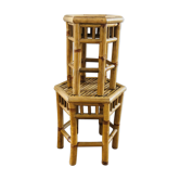 Deux tables gigognes en rotin