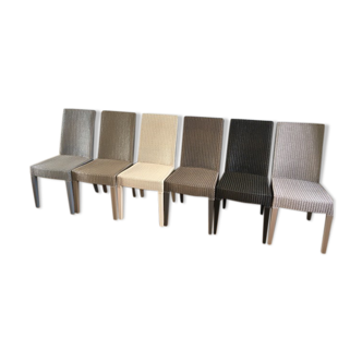 Vincent Sheppard's set of 6 chairs in Lloyd Loom