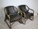 Bamboo and Leather Armchairs attributed to Horsnæs, Set of 2, 1960s
