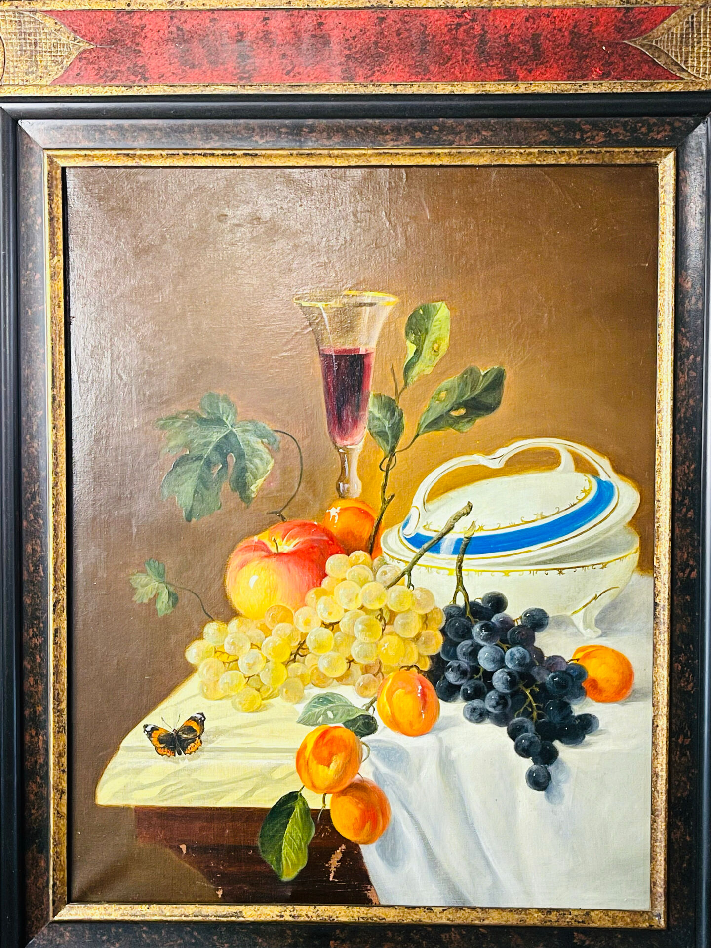 Nature morte ancienne, école russe, huile sur toile, signée à Shulg