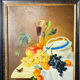 Nature morte ancienne, école russe, huile sur toile, signée à Shulg