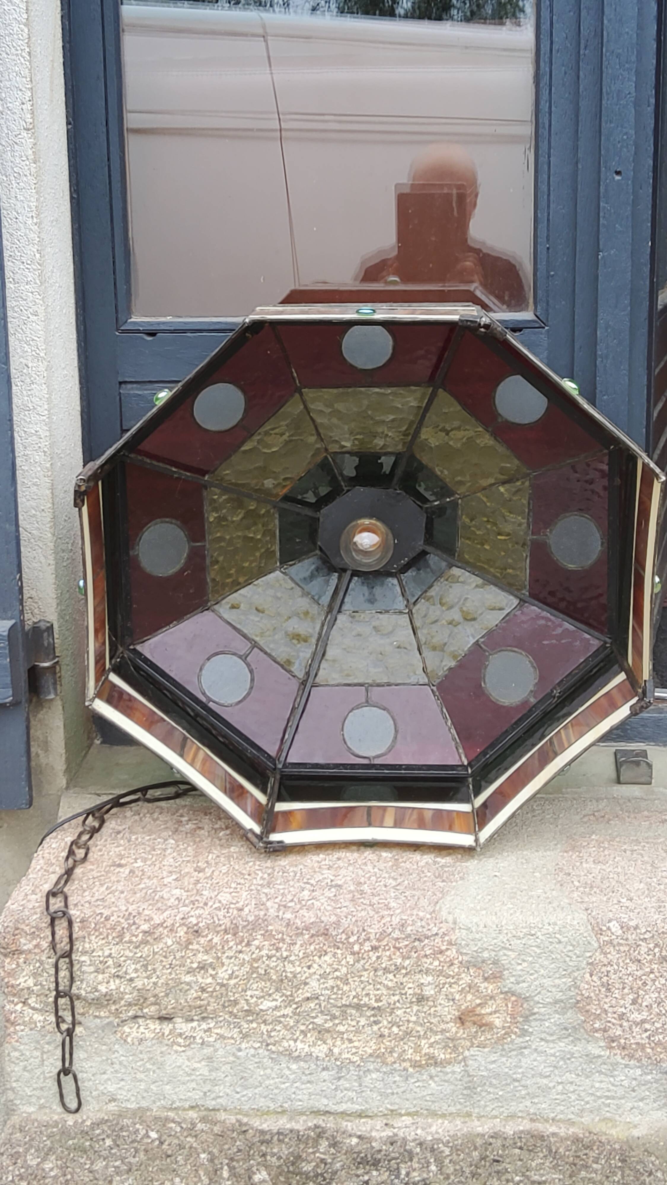 Art style stained glass suspension, diameter 58cm