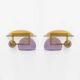 Architectural Pair of Sculptural Murano Glass and Brass Wall Sconces, Italy