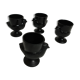 Set de 4 coquetiers poules noirs