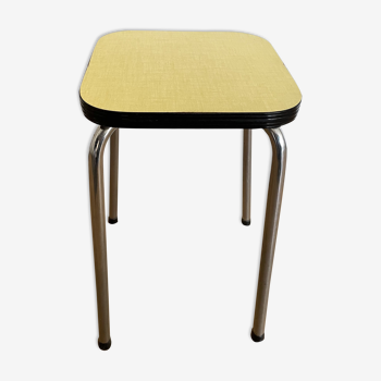 Tabouret formica jaune années 60 70