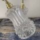 Pair of vintage gold and chiseled glass wall lights