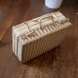Suitcase vintage wicker