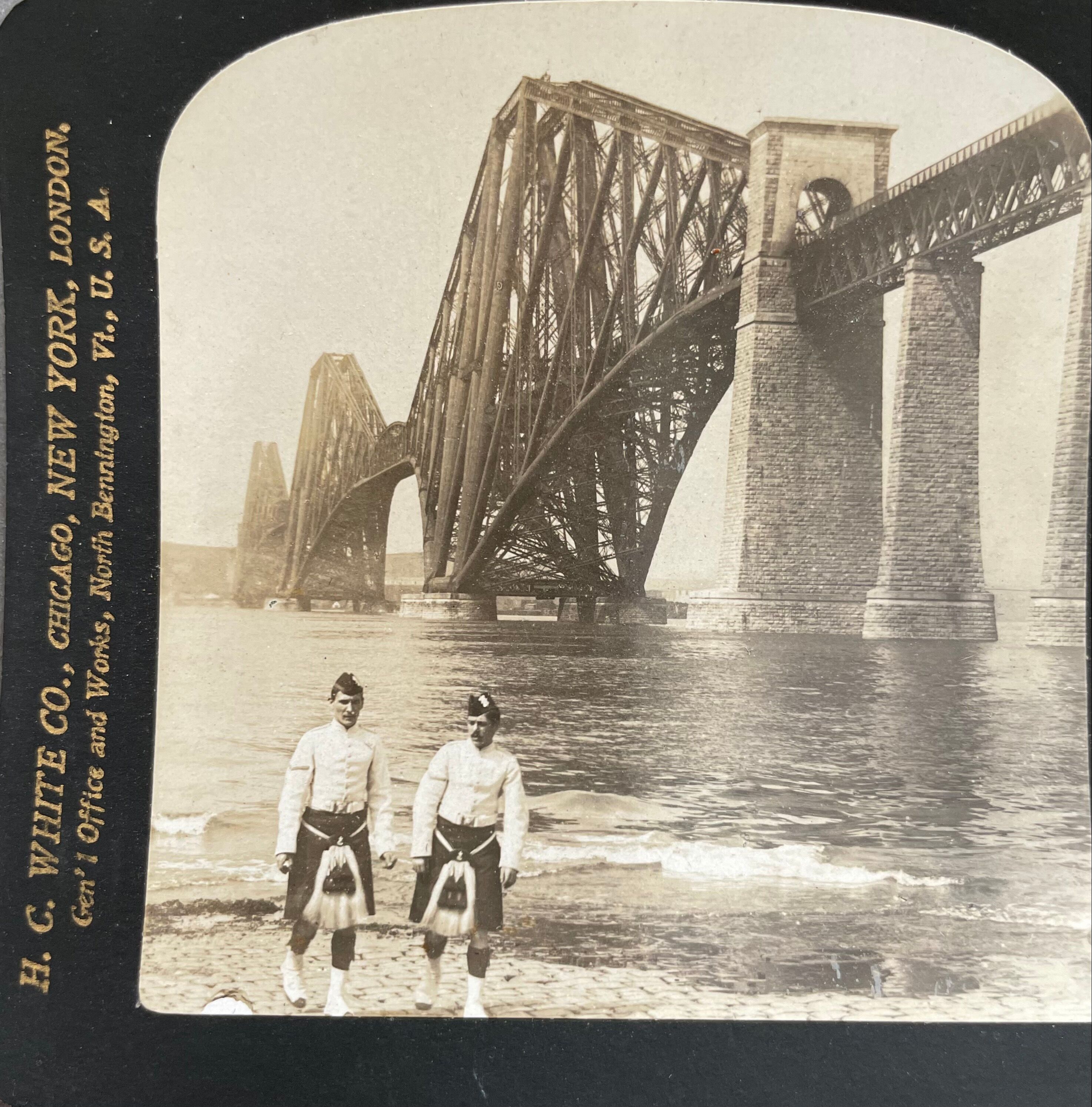 Old photography stereo, stereograph, luxury albumine 1903 Great Bridge Scotland