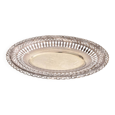 Ancien Corbeille Panier Métal Argenté Pain Fruits XXème Service Table