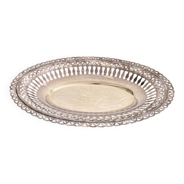 Vintage Silver-Plated Metal Basket for Bread or Fruit, 20th Century Table Service