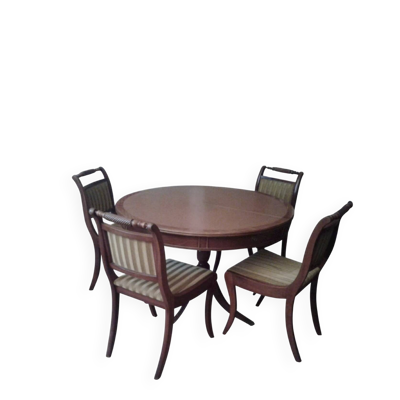 Table ancienne de salle à manger et 4 chaises
