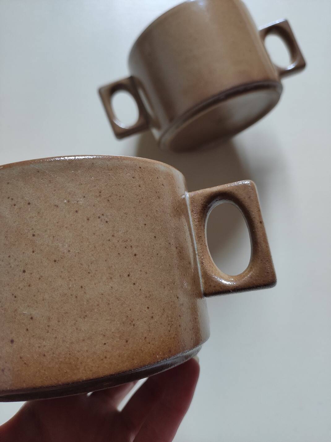 Brenne grand feu stoneware mug/bowl duo