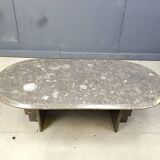 Vintage italian grey marble coffee table, 1970s