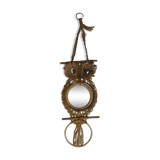 Miroir chouette hibou en macramé