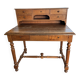 Antique oak tiered desk with stretcher, early 20th century.
