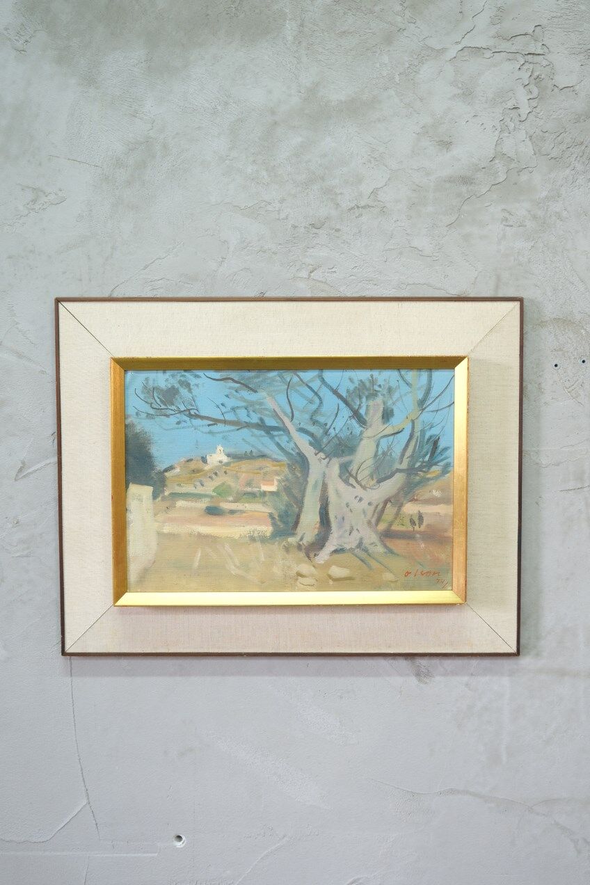 Ove Olson ( 1903-1975 ), Swedish Modern Painting, 1974, Oil on Canvas, Framed.