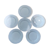 Set de 6 assiettes à dessert en porcelaine blanche de Limoges