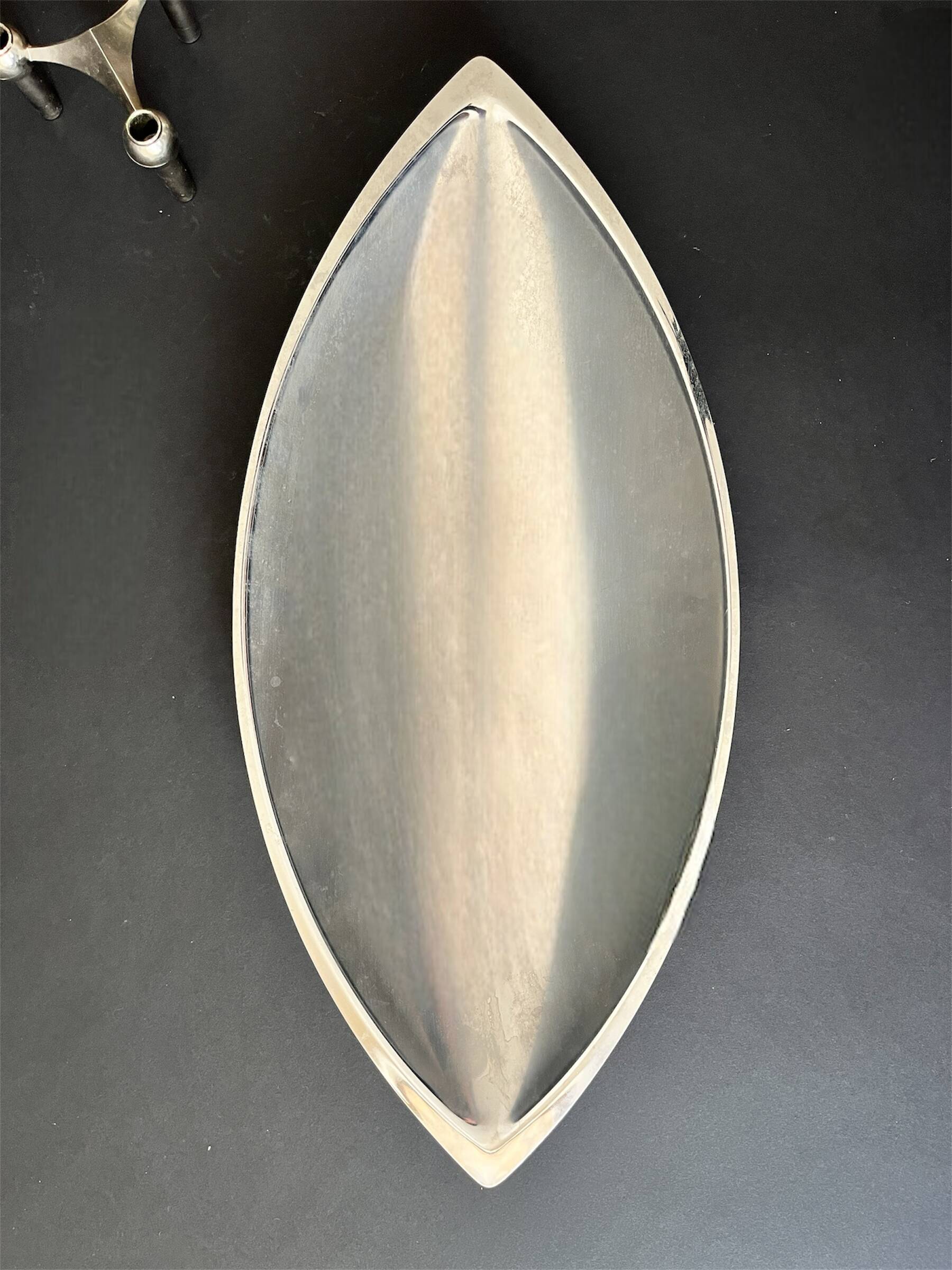 Chrome-plated metal serving dish / bowl Guy Degrenne, France 1970