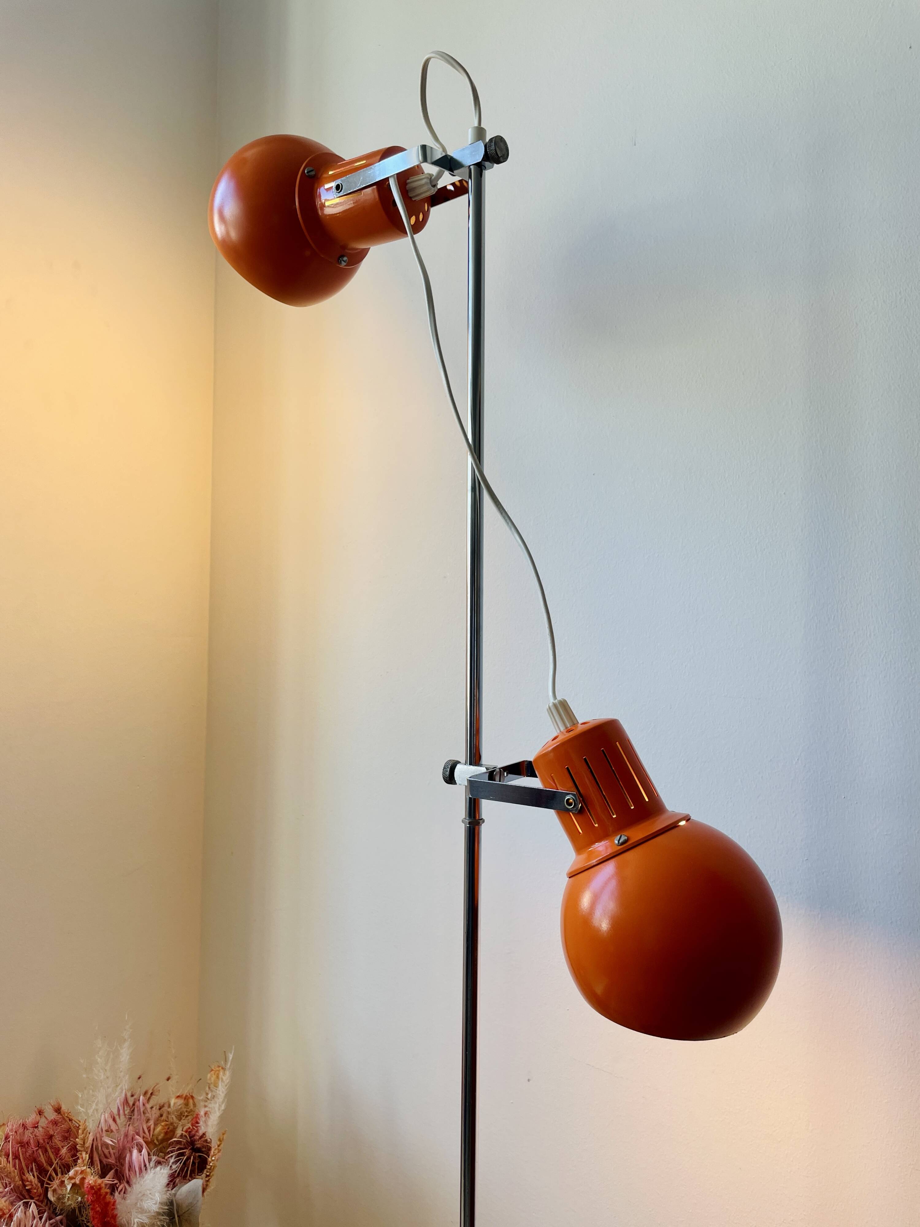 Lampadaire eyeball orange années 70