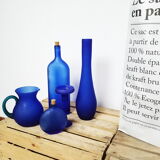 Olive-lot of vases-blue
