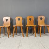 Vintage brutalist dining chairs, 1960s