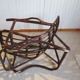 Rare-Vintage - Set of two rattan and bamboo armchairs - reclining armchairs - 80s