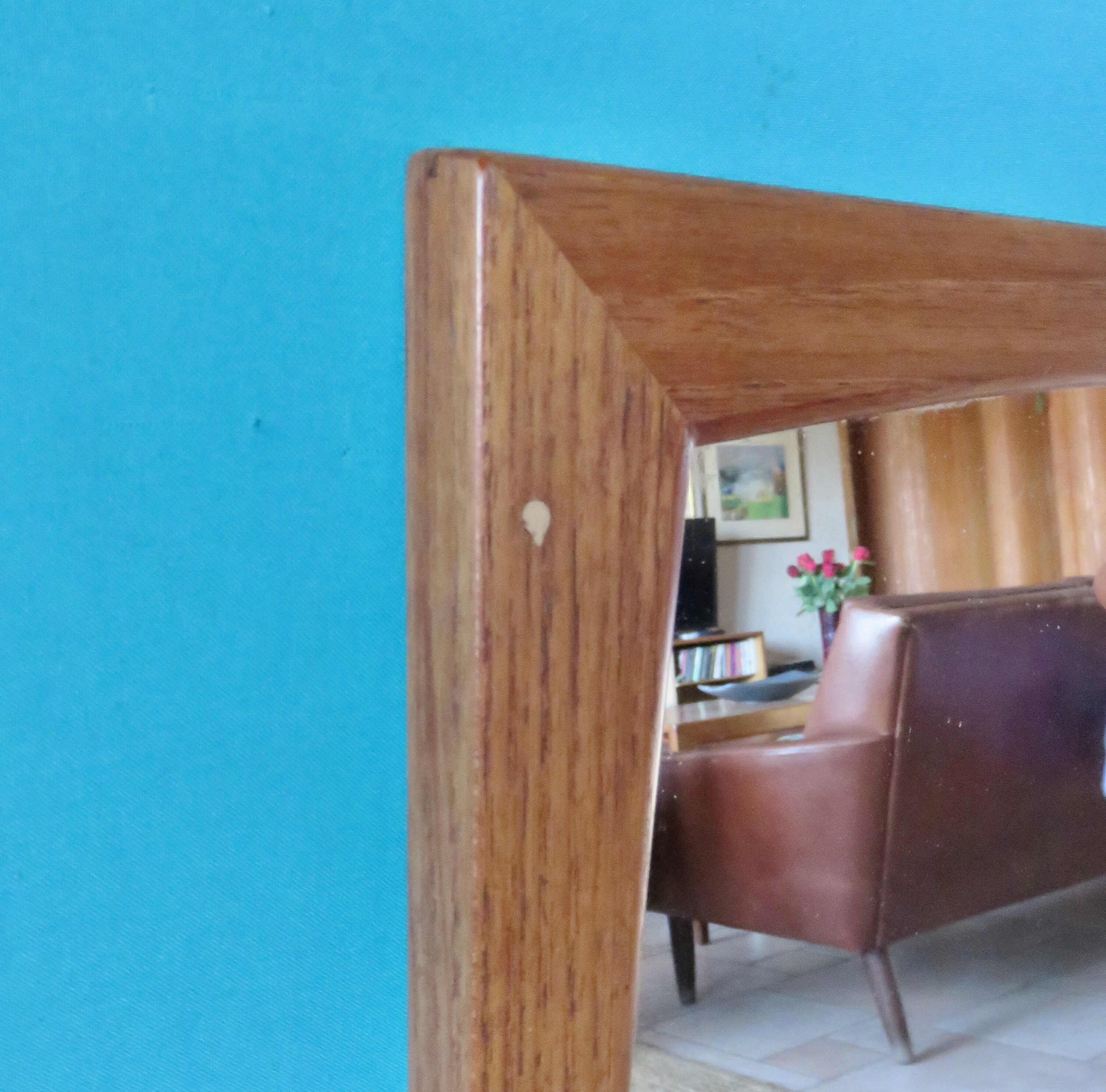 Teak mirror by Aksel Kjersgaard. Denmark 1965