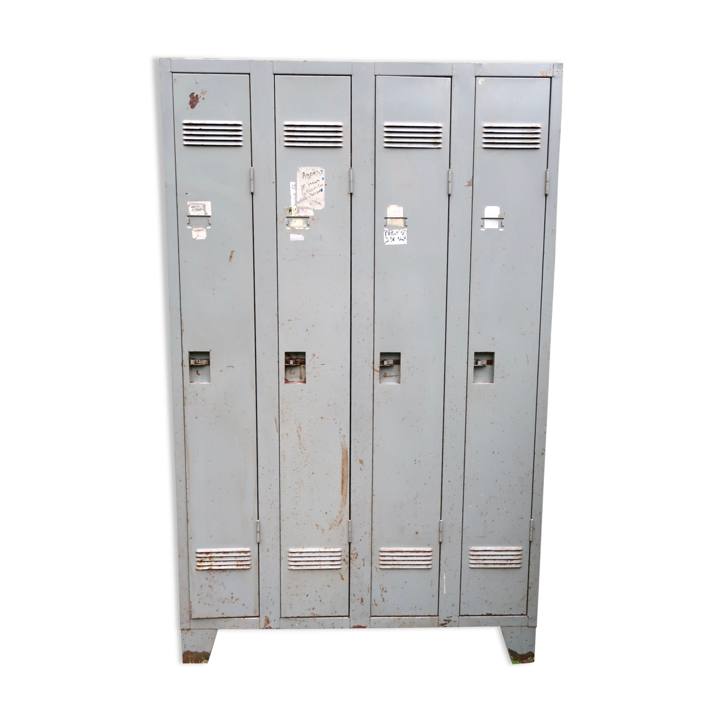 Grey metal industrial cloakroom