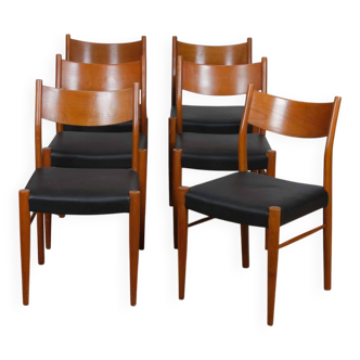 Suite of 6 chairs produced by Consorzio Sedie Friuli, 1960