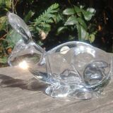 Vide poche en cristal forme de lapin de la cristallerie d'arques made in france