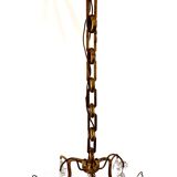 Vintage chandelier with shabby chic grapevines, bronze frame