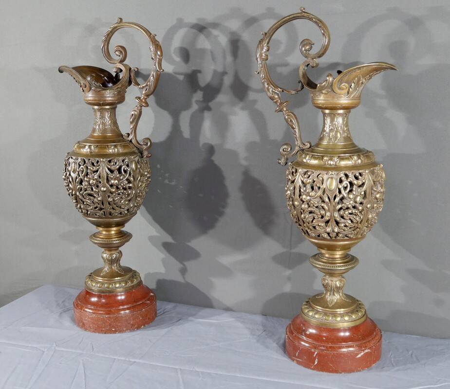 Pair of bronze ewers, art nouveau – 1910