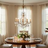 Vintage Crystal Chandelier, Italy, 1960s