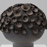 Sculpture « champignon » en céramique organique signée EL, Belgique, années 1960