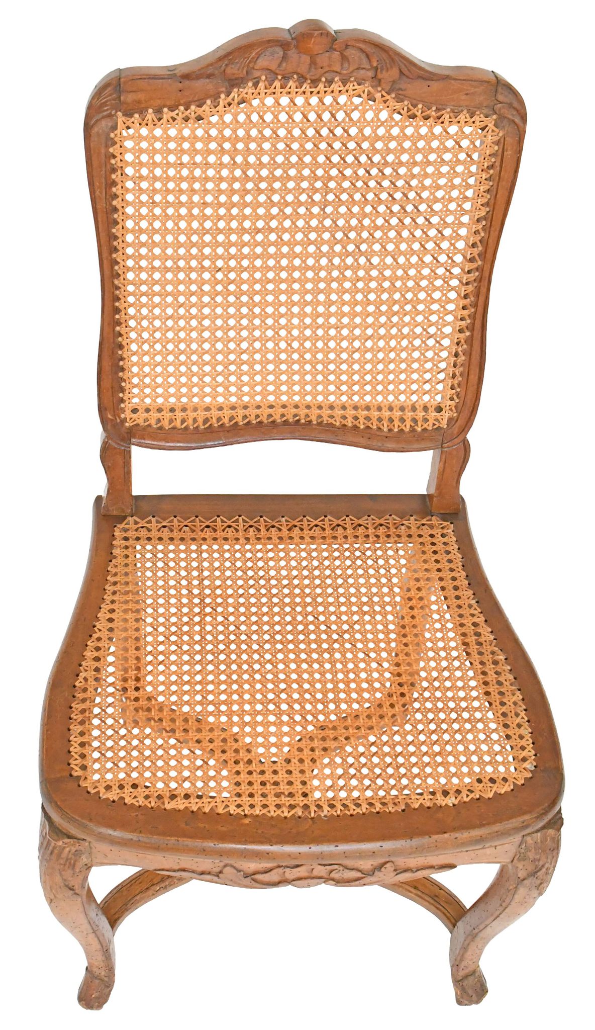 4 caned chairs from the Louis XV period stamped by Charles Delenoncourt.