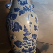 Asian lamp painted with hand naive flower