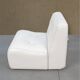 Adriano Piazzesi metal and white leather armchair, Italian design 1970