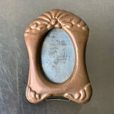Antique art nouveau copper metal photo frame  hammered copper  frame measurements 12 cm x 9 cm
