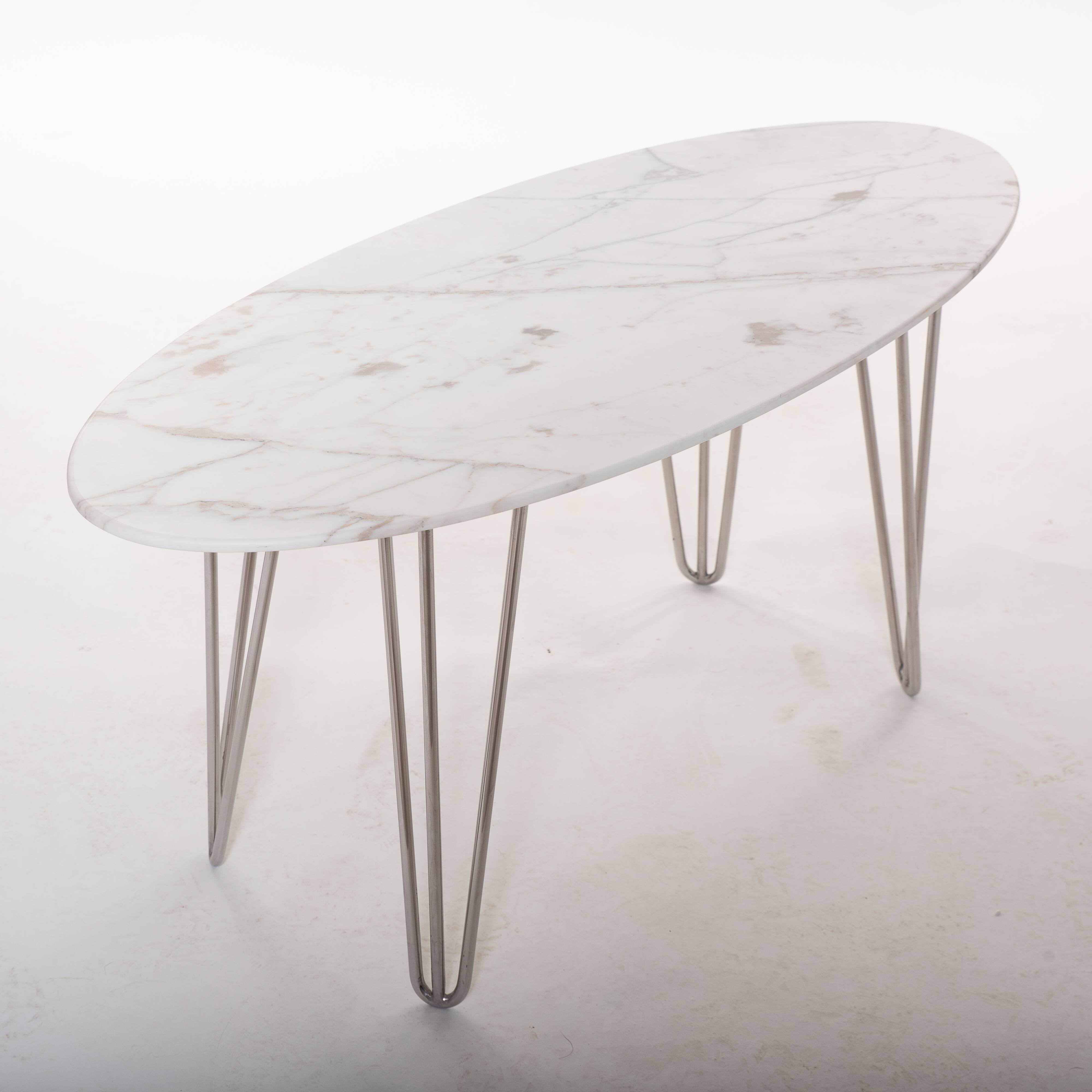 Marble oval coffee table